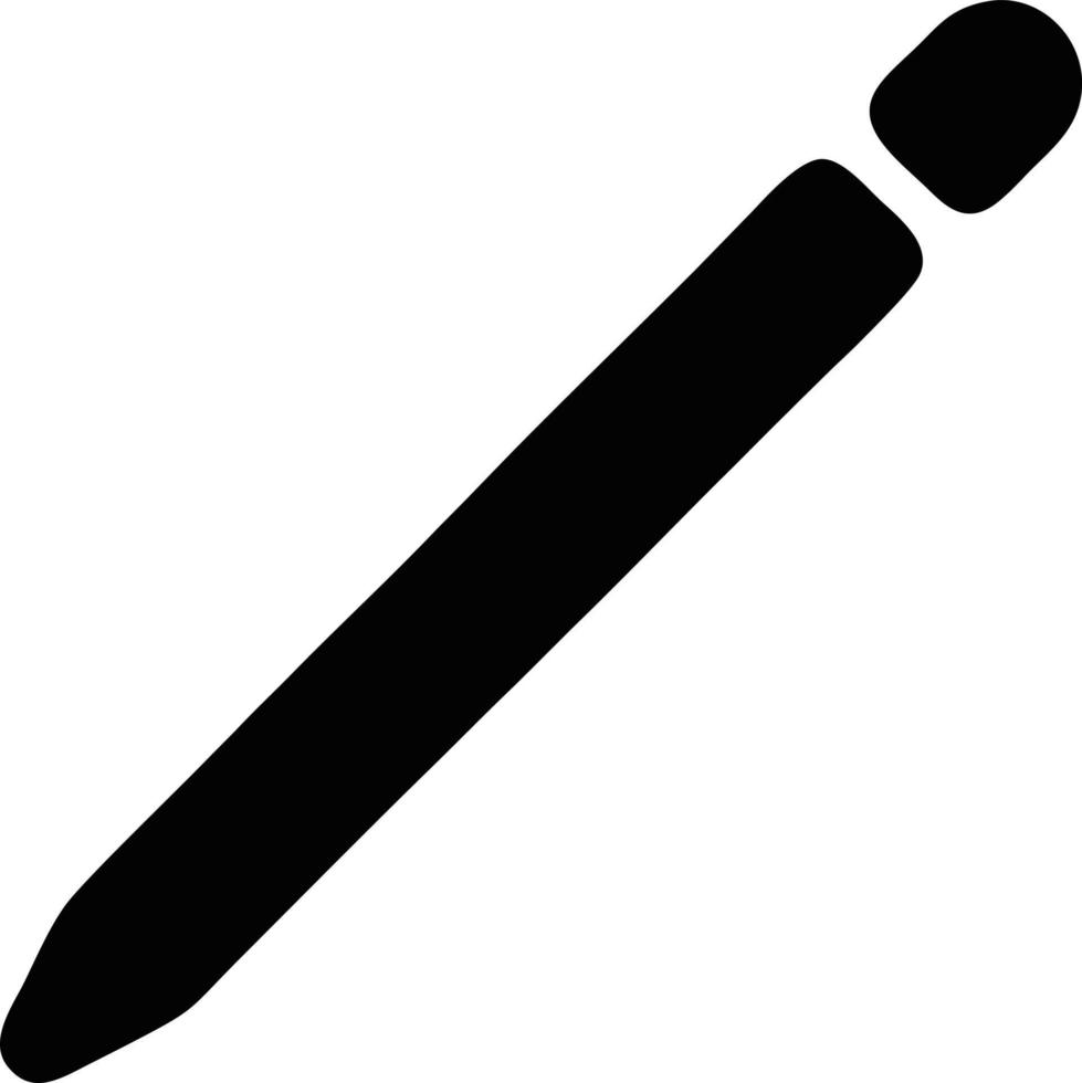 pencil icon in black vector image, illustration of pencil in black on white background, a pen design on a white background