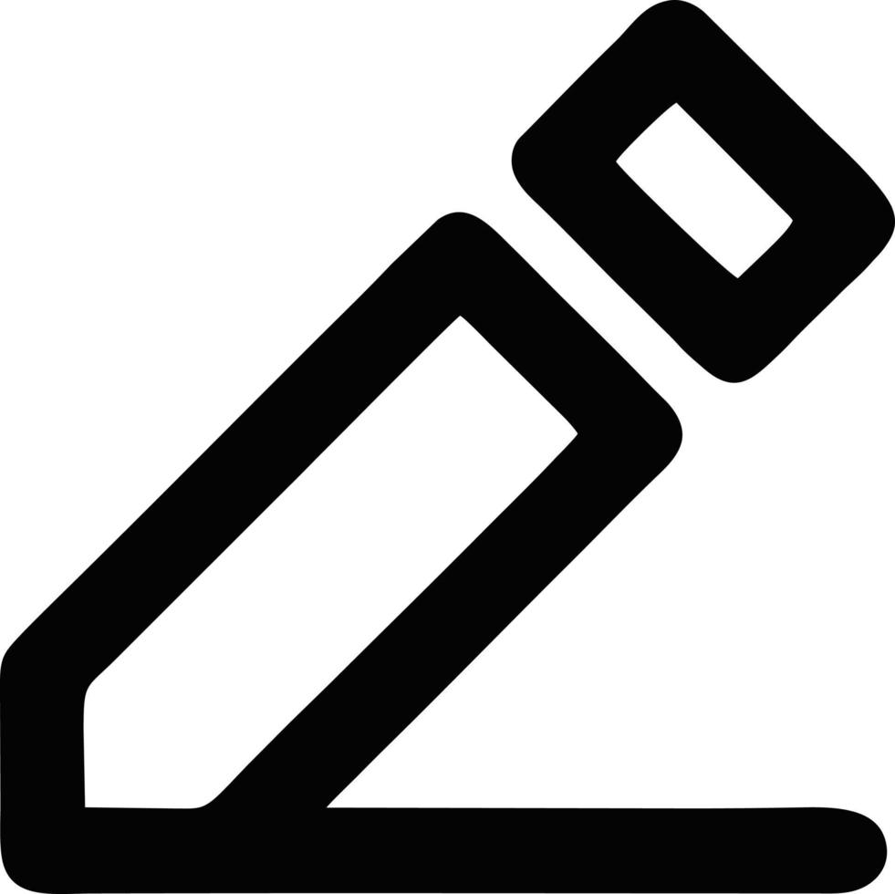 pencil icon in black vector image, illustration of pencil in black on white background, a pen design on a white background
