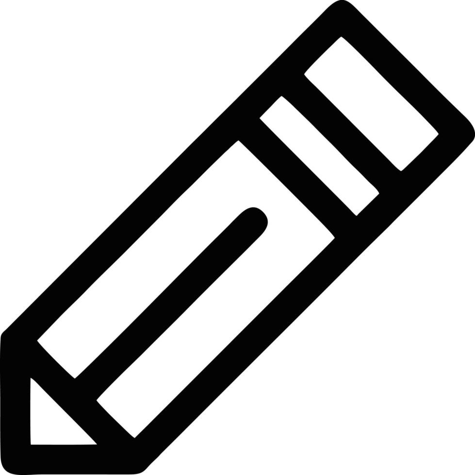 pencil icon in black vector image, illustration of pencil in black on white background, a pen design on a white background