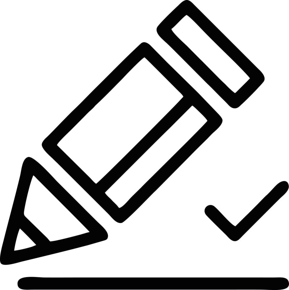 pencil icon in black vector image, illustration of pencil in black on white background, a pen design on a white background