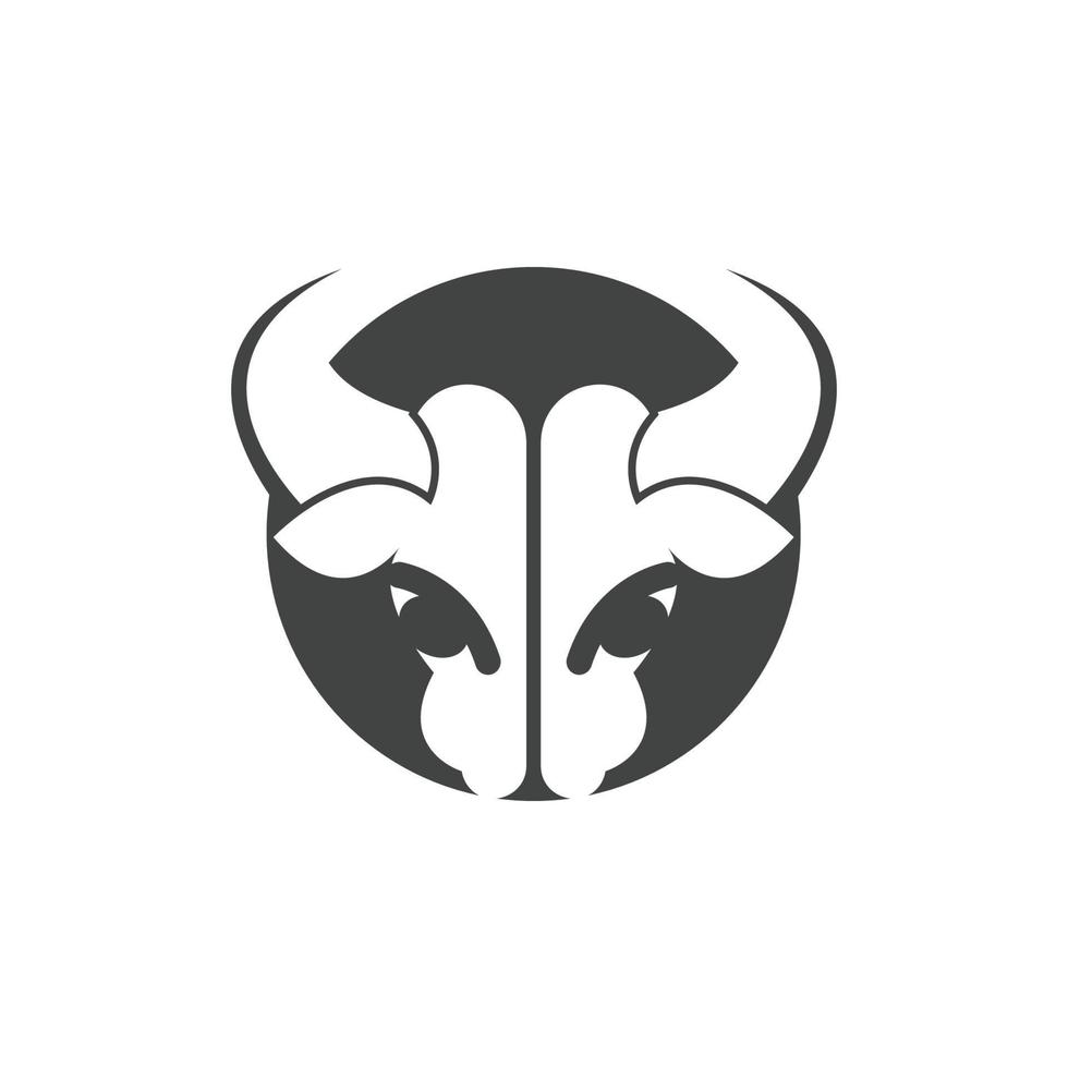 icono de vector de logotipo de cabeza de toro