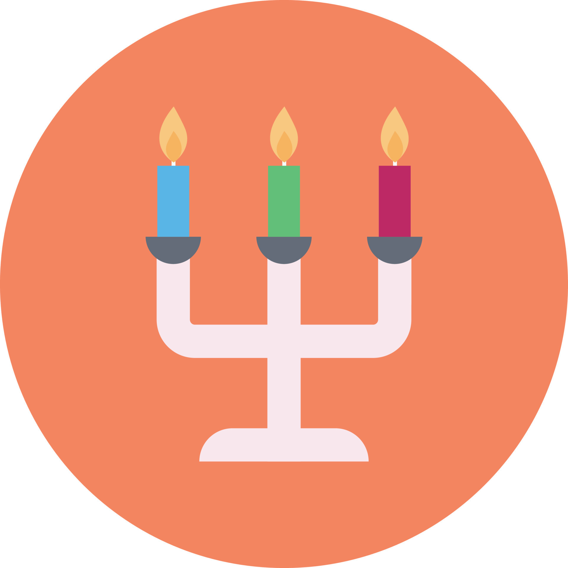 ilustración vectorial de candelabros en un fondo. símbolos de calidad