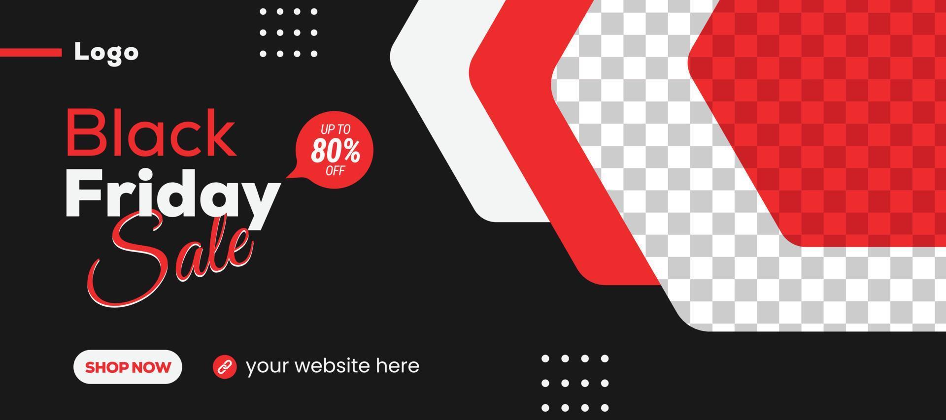 black friday banner template vector
