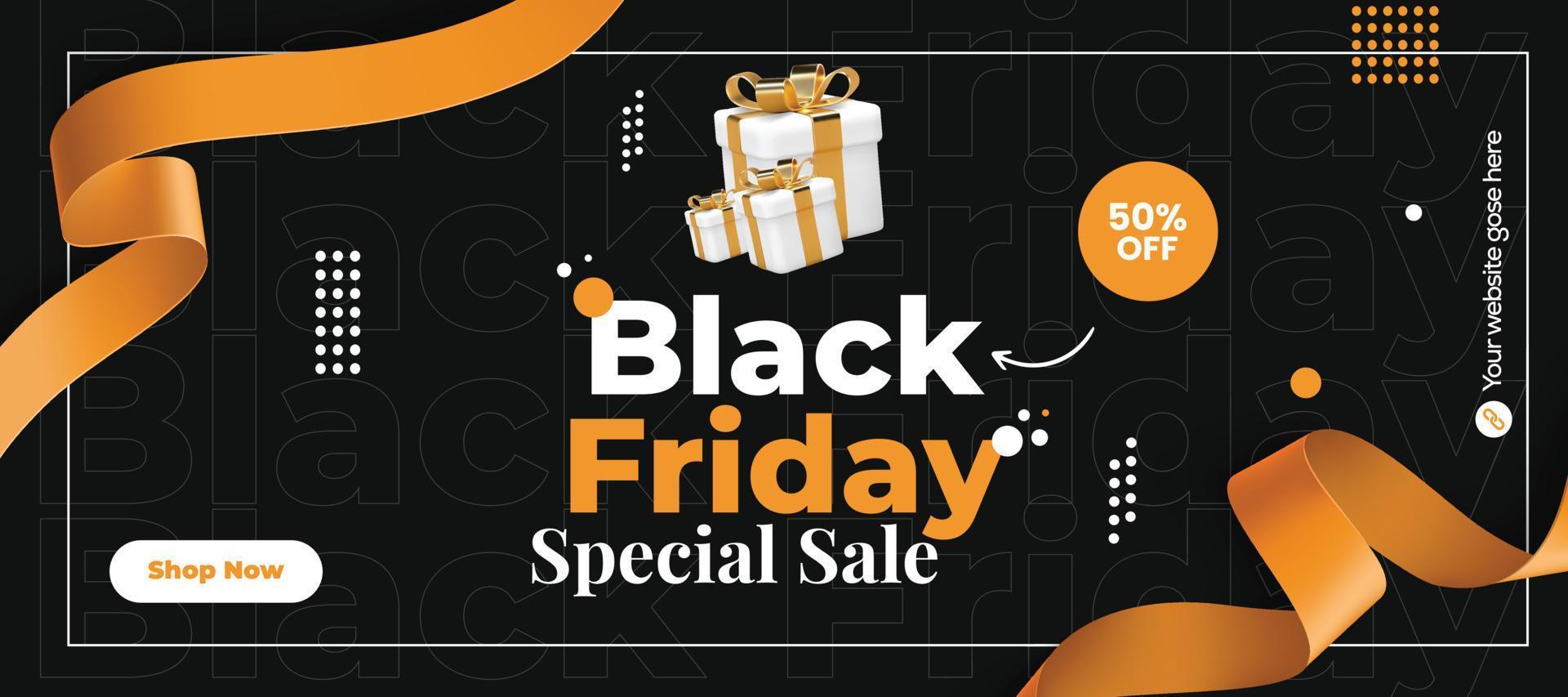 Black friday banner template vector