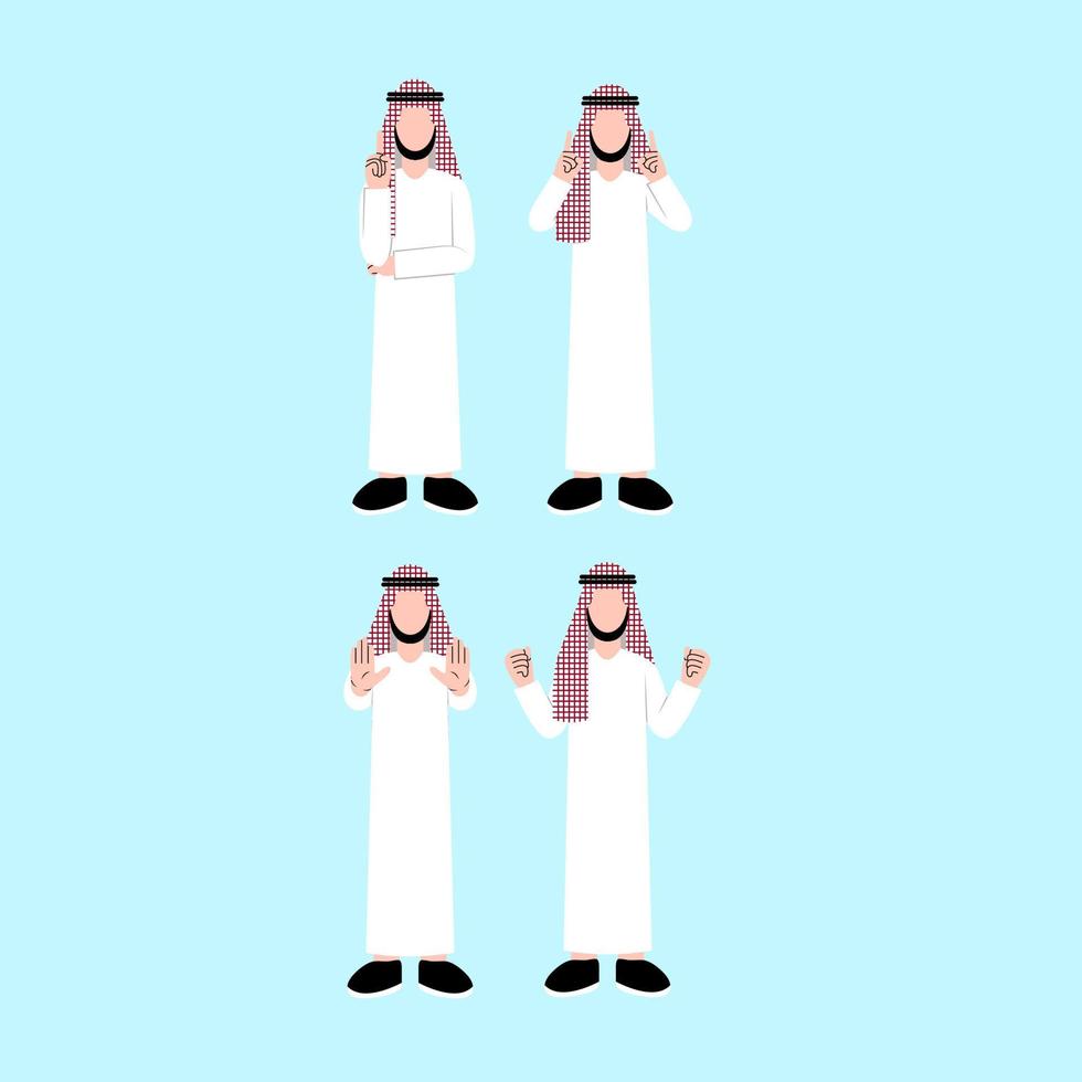 Set Of Arabic Man Character vector
