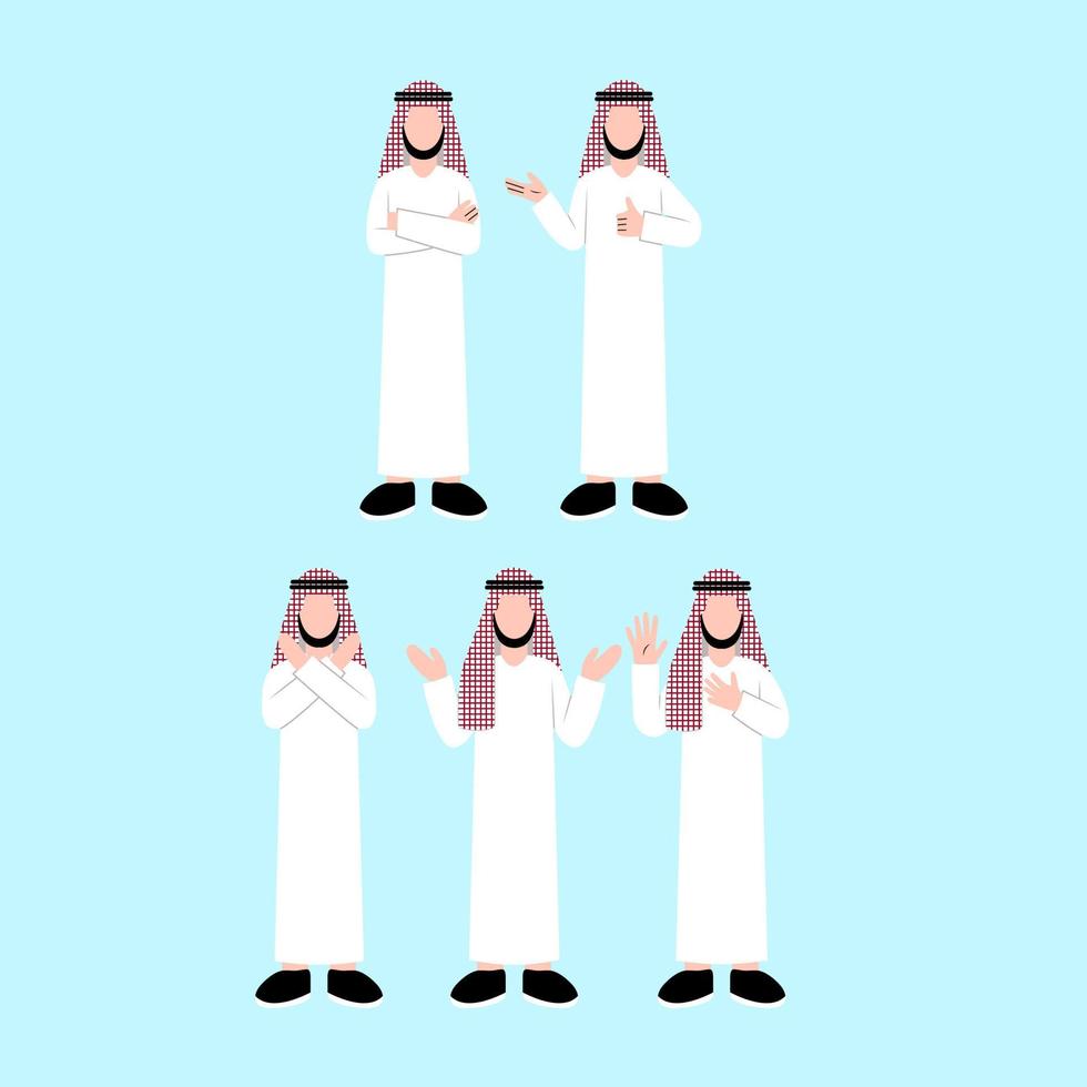 Set Of Arabic Man Character vector