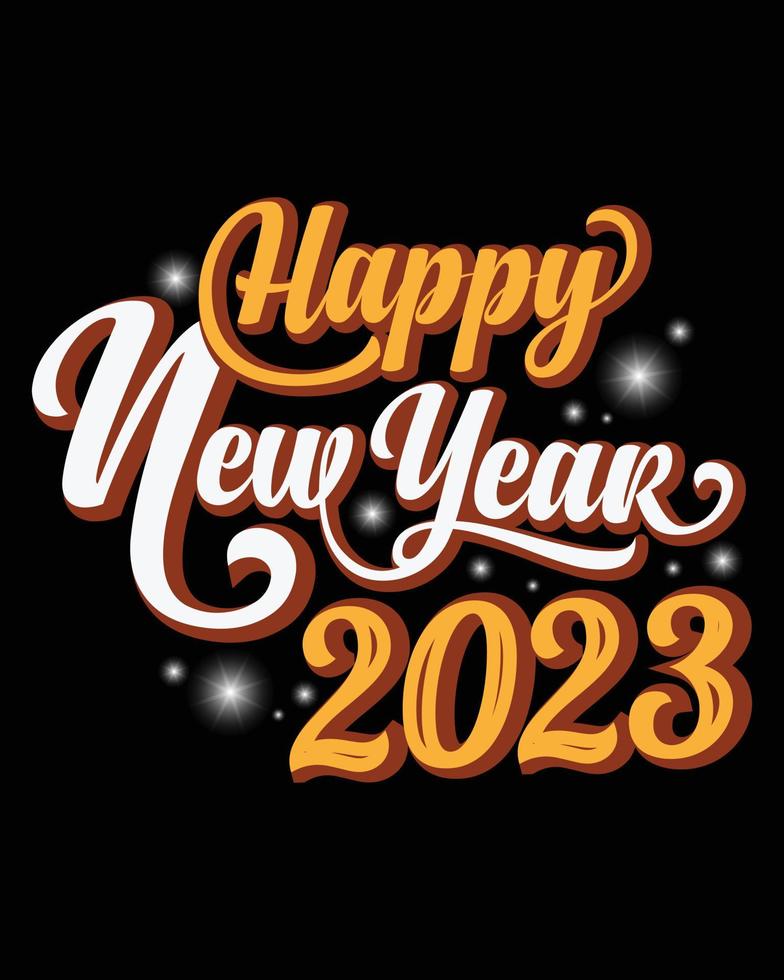 Happy New Year typography style design for multiple purposes uses t-shirts, bags, and mug prints. New Year Celebration vector