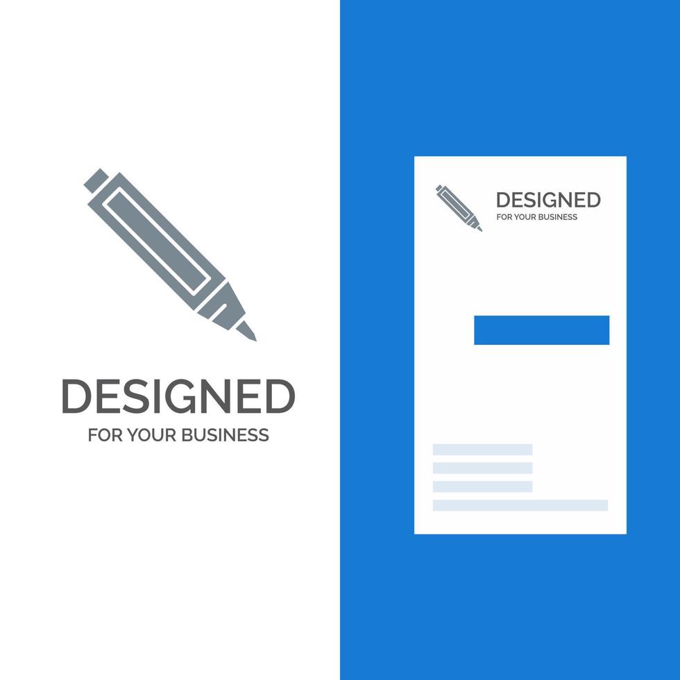 diseño de logotipo gris de lápiz de pluma de educación y plantilla de tarjeta de visita vector