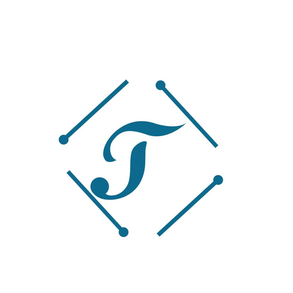 plantilla de diseño de logotipo de vector de unidad abstracta corporativa de negocio de letra t