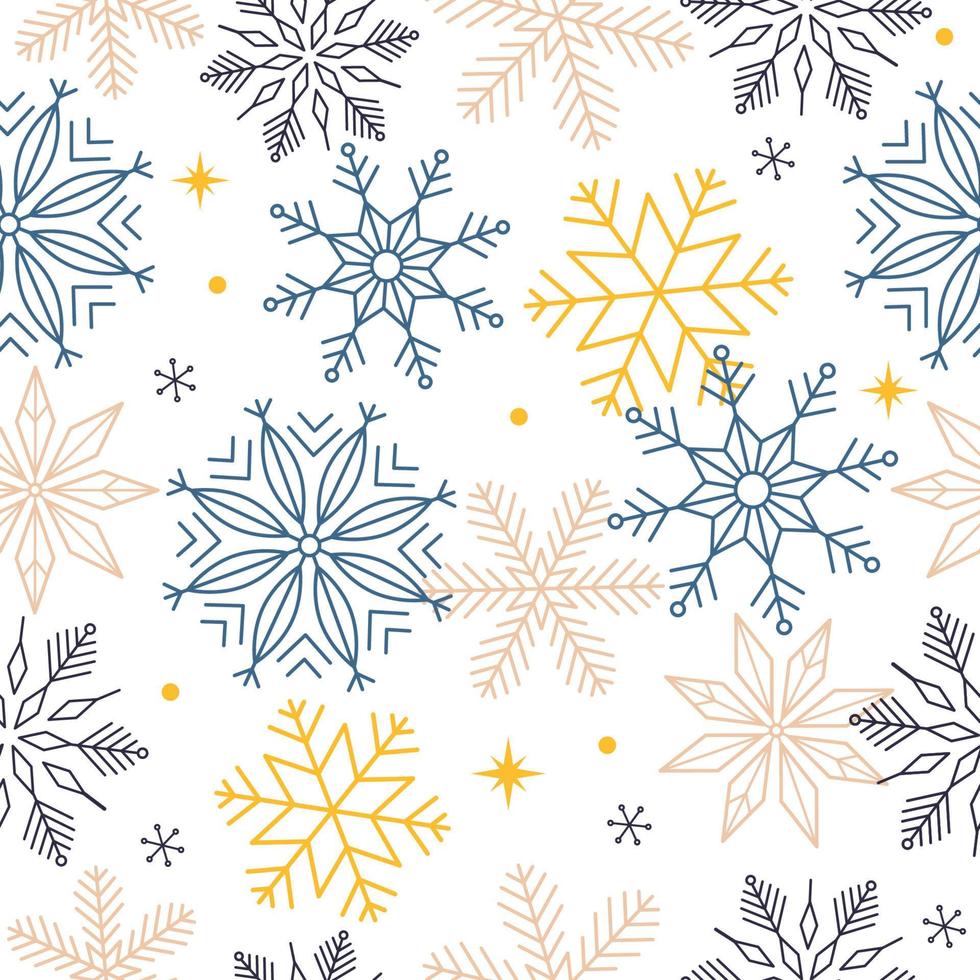 Snowflakes Seamless Pattern vector