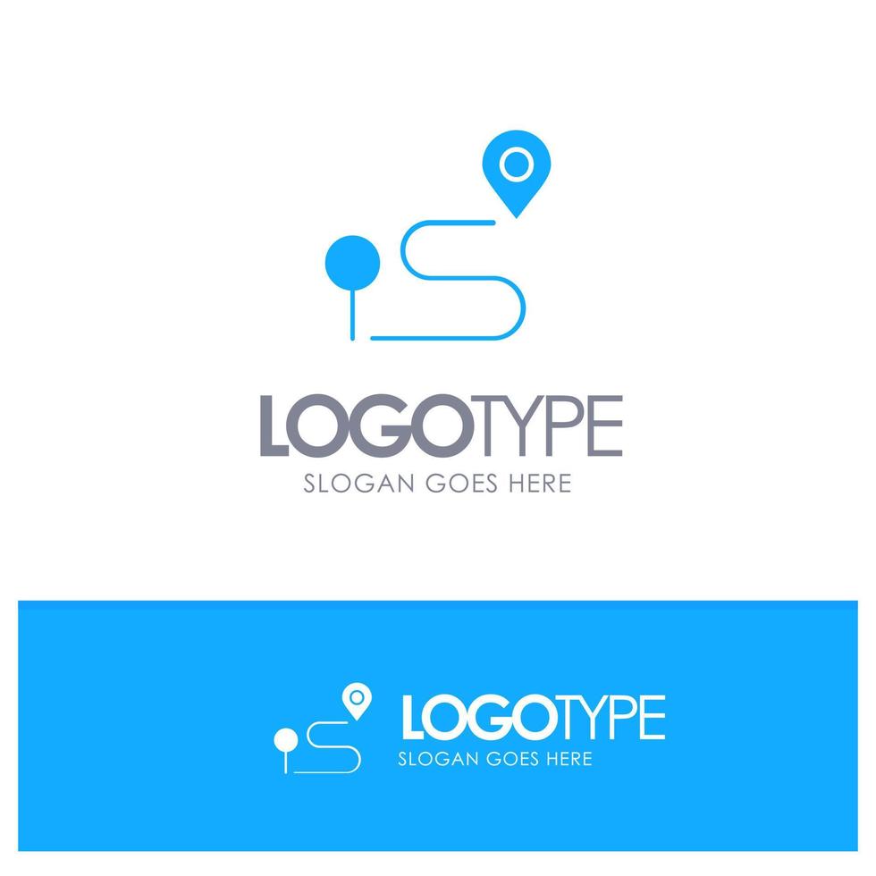 ubicación mapa navegación pin azul sólido logotipo con lugar para eslogan vector