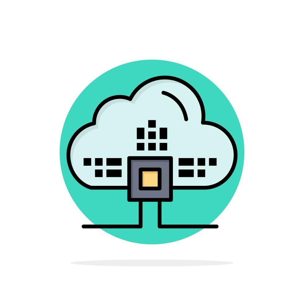 Based Data Cloud Science Abstract Circle Background Flat color Icon vector