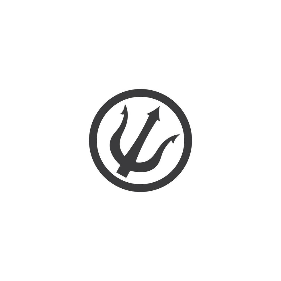 Ilustración de icono de vector de plantilla de logotipo de tridente
