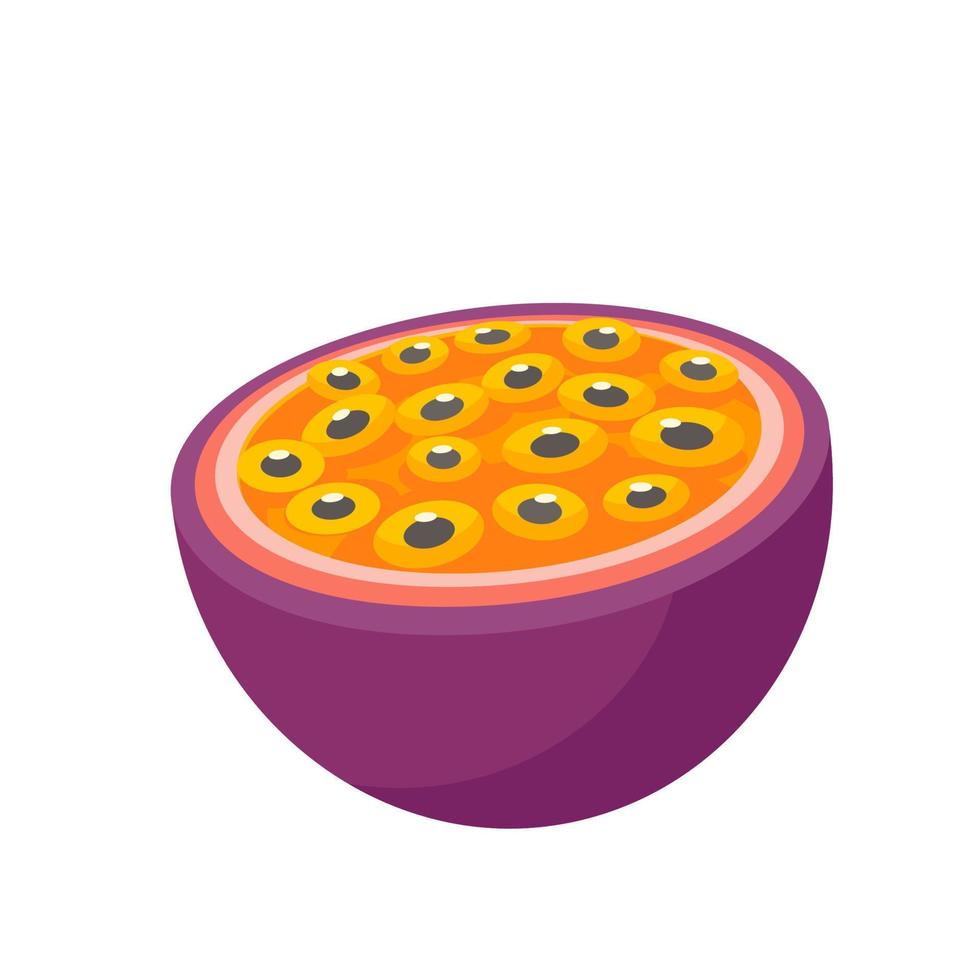 half passion fruit Healthy fruits for vegetarians vector