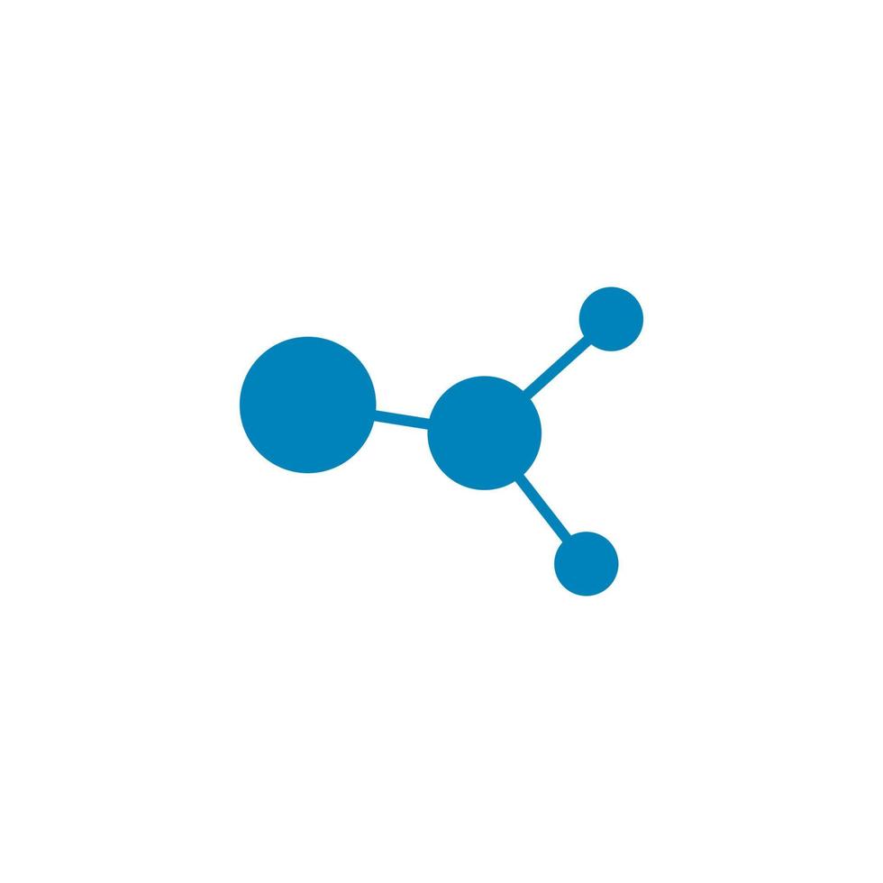 Ilustración de icono de vector de logotipo de molécula azul