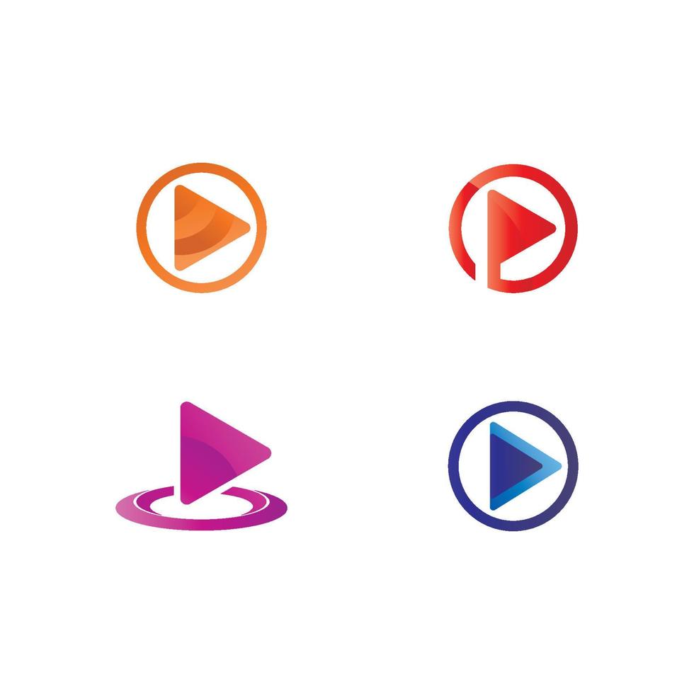 Play Media Concept Logo Design Template vector