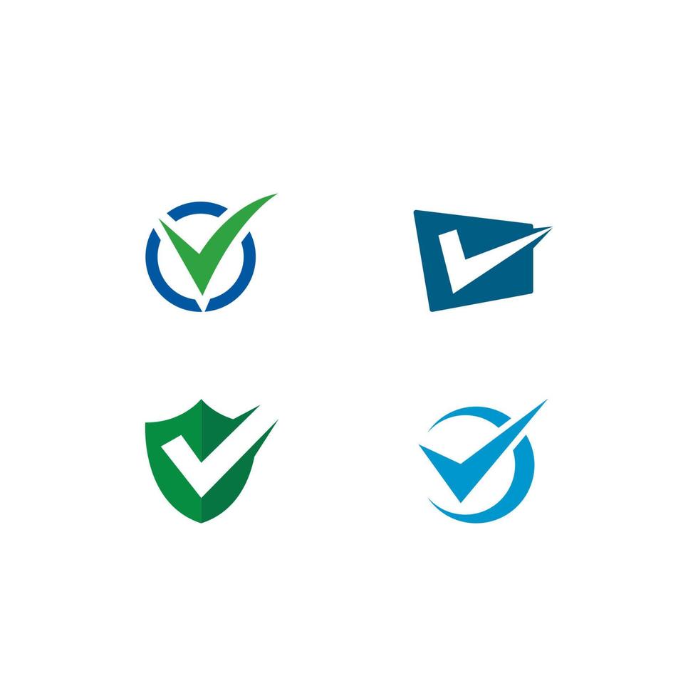 Check mark V Letter Logo Template vector icon illustration