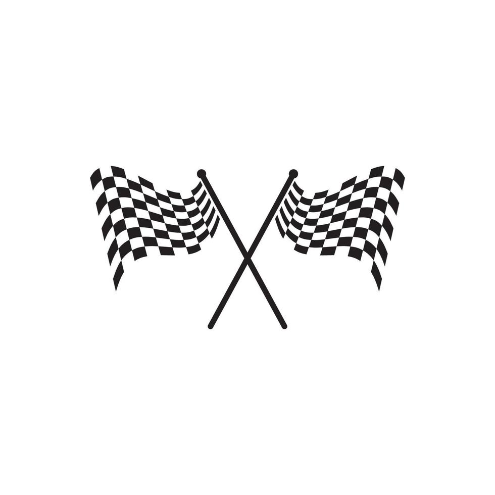 Race flag icon, simple design race flag logo template vector