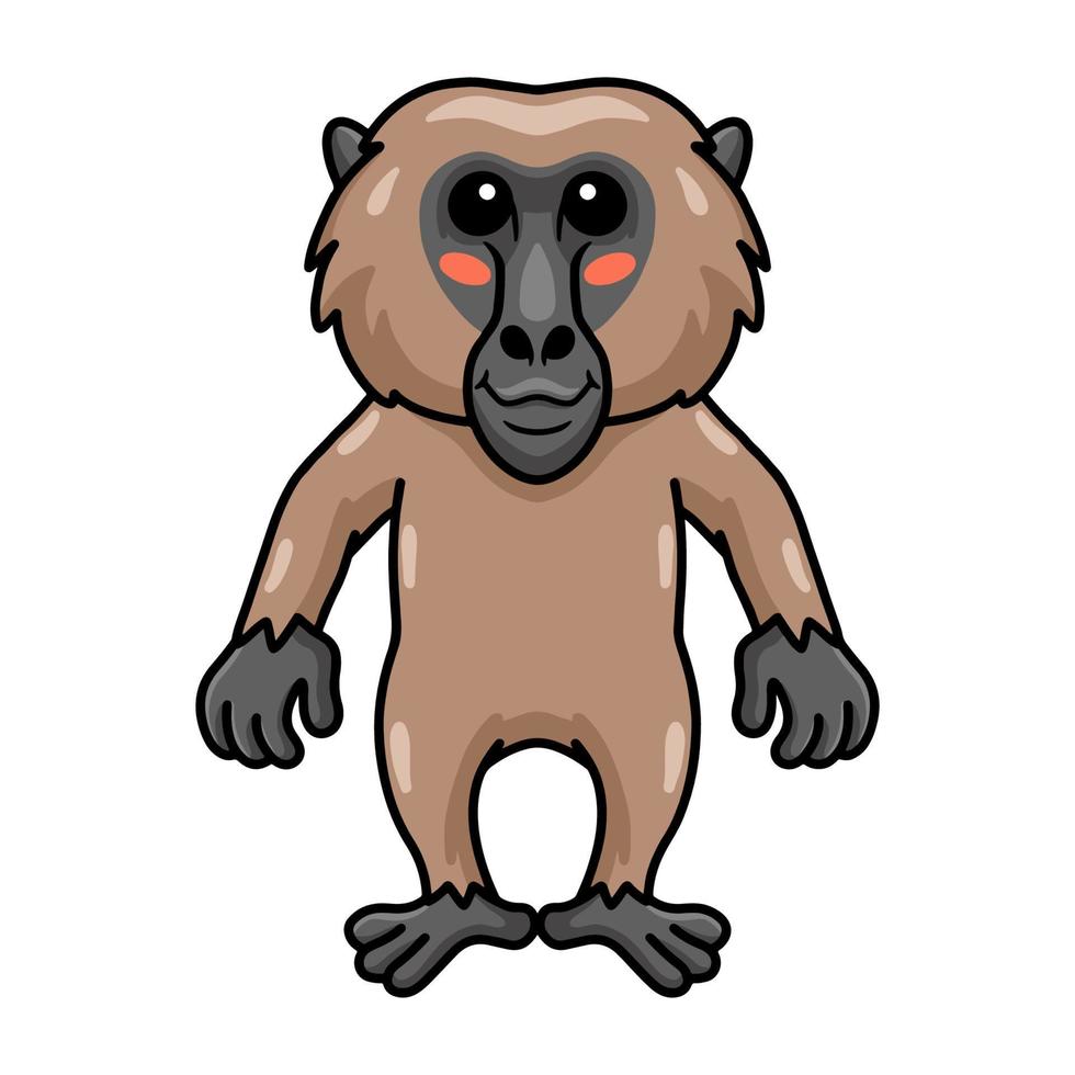 Cute little baboon monkey cartoon vector