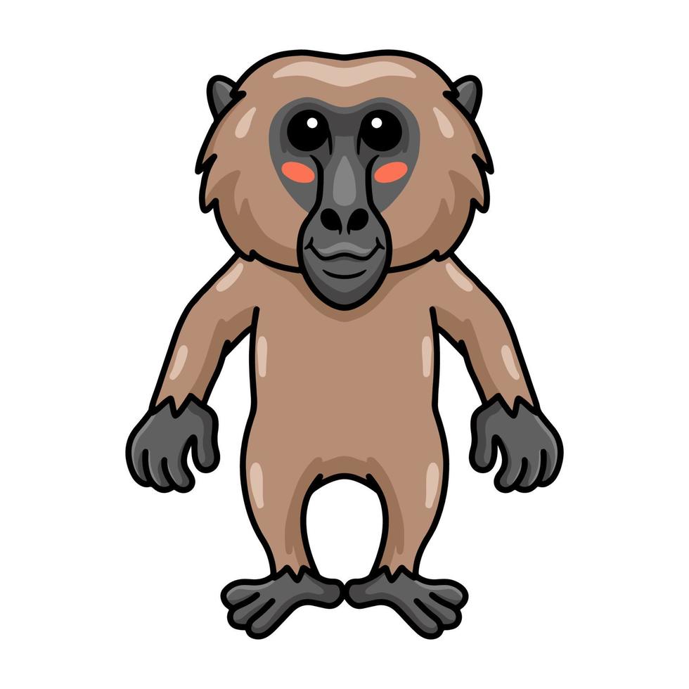 Cute little baboon monkey cartoon vector