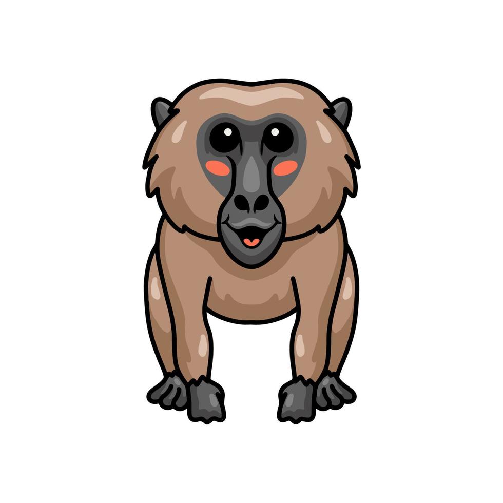Cute little baboon monkey cartoon vector