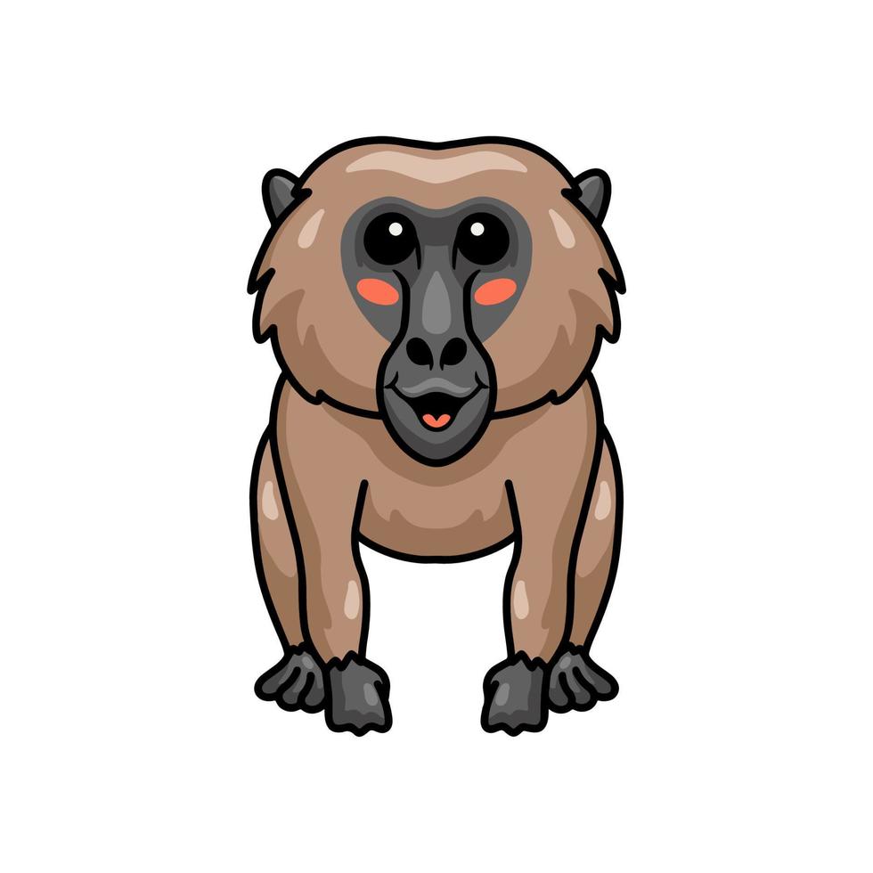 Cute little baboon monkey cartoon vector