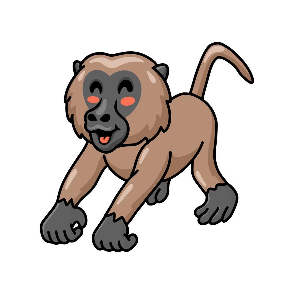 Cute little baboon monkey cartoon vector