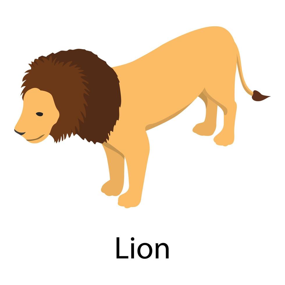 Lion icon, isometric style vector