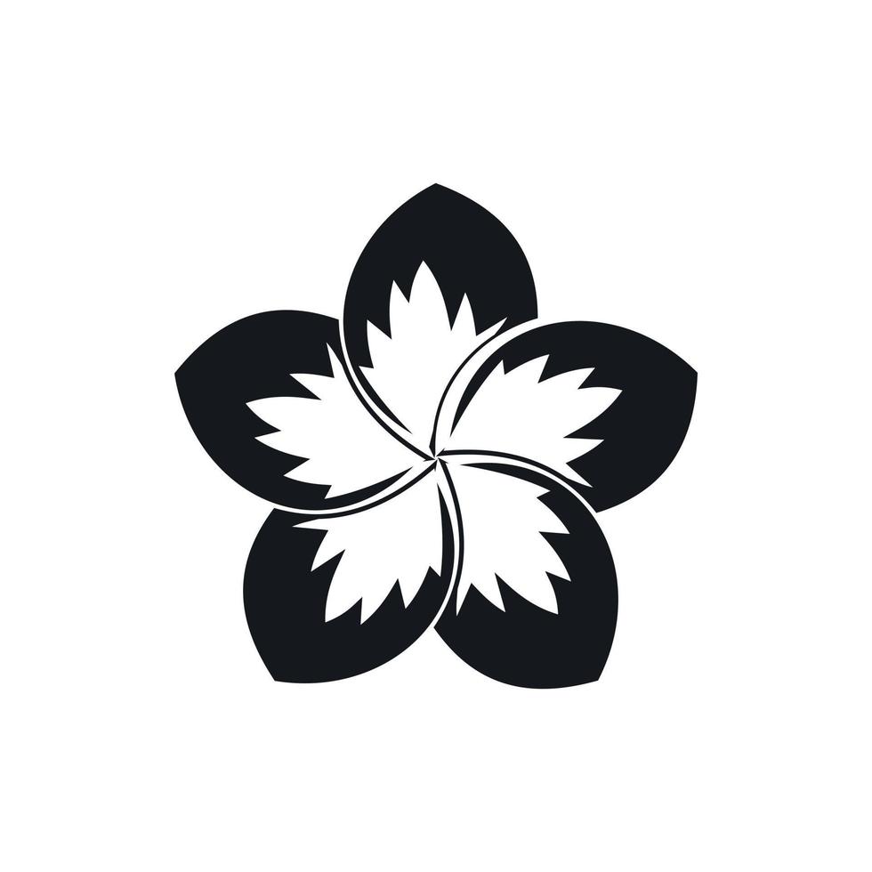 Frangipani flower icon, simple style vector