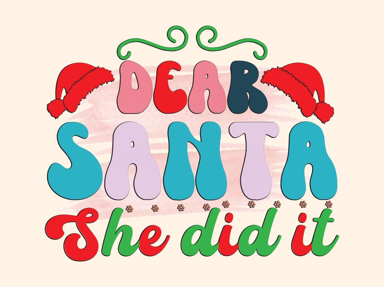 Christmas Graphic T-shirt Design Vector. santa, merry, sweater, ugly, pattern, gift, card, party vector