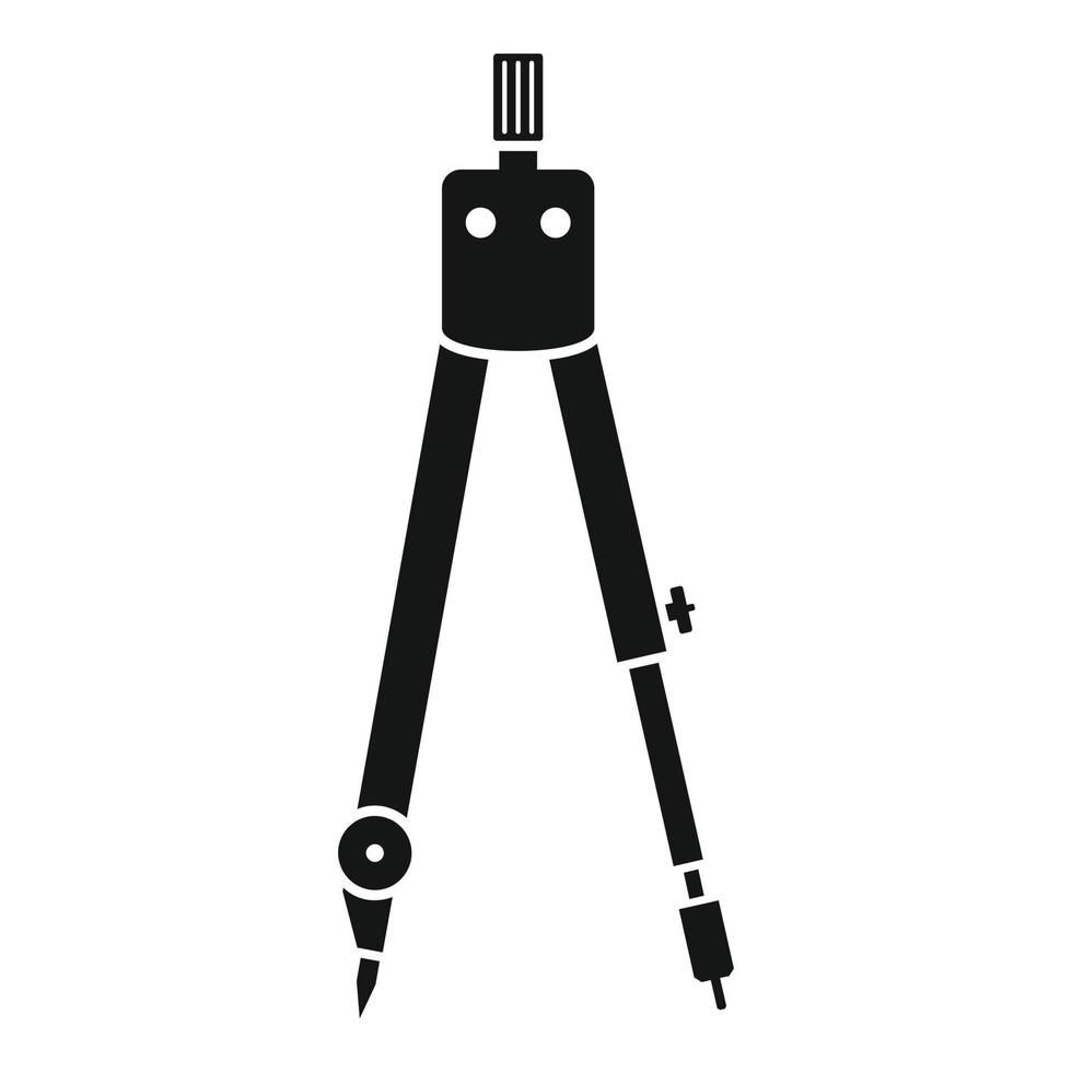 Architect compass icon, simple style vector