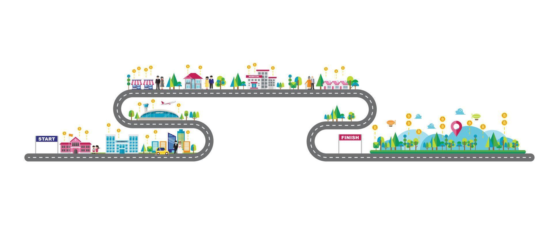 Spending money timeline vector