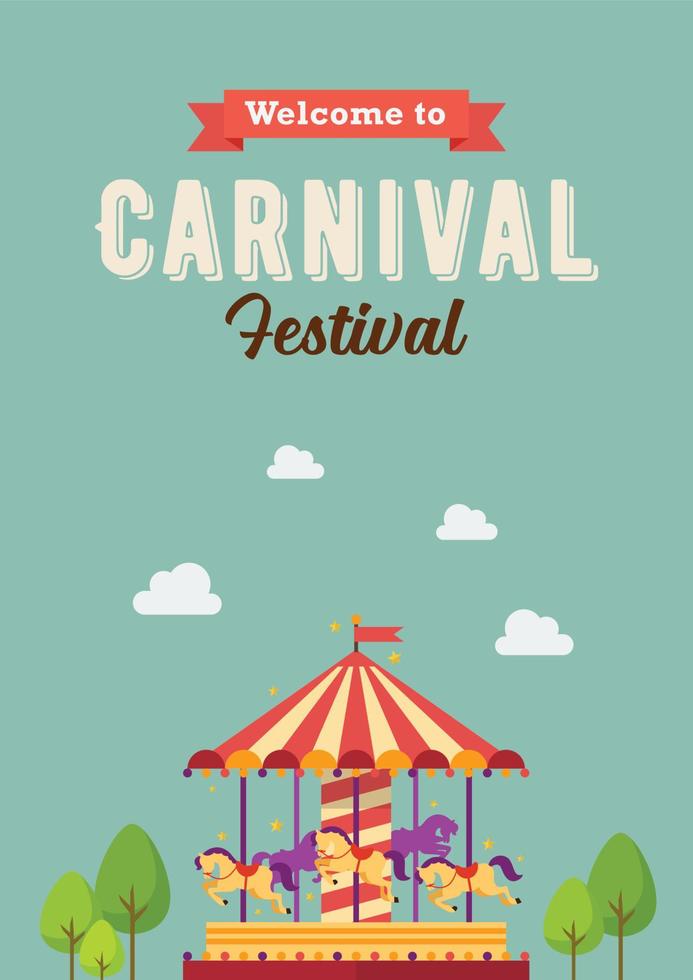 Carnival festival colorful carousel vector