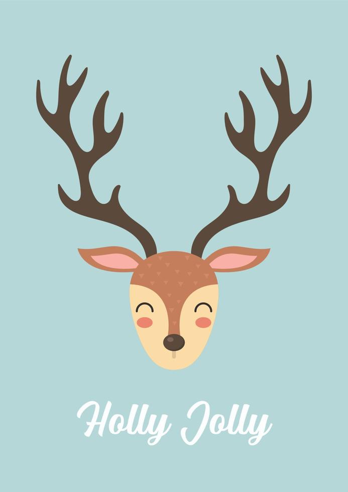 Cute christmas Reindeer greeting card vector