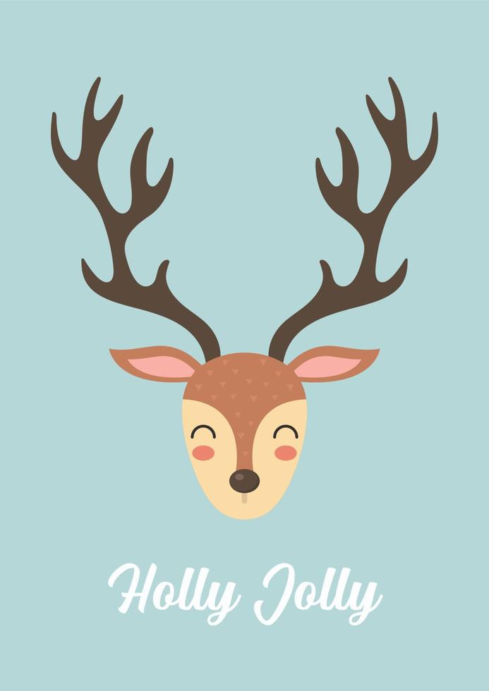 Cute christmas Reindeer greeting card vector