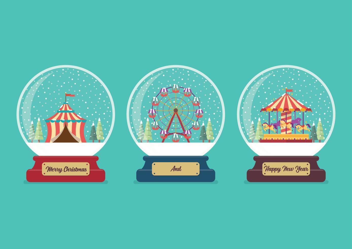 Set of Carnival fair glass ball collection vector