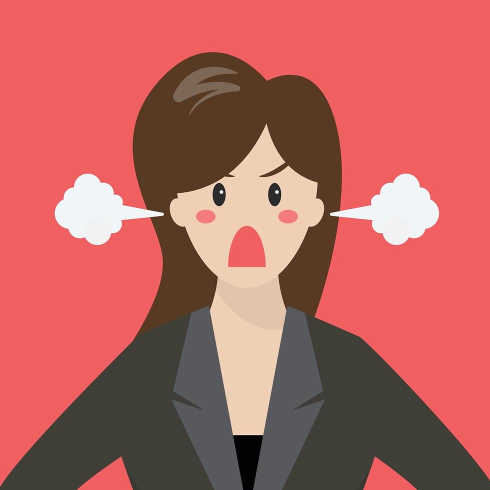 Angry business woman vector