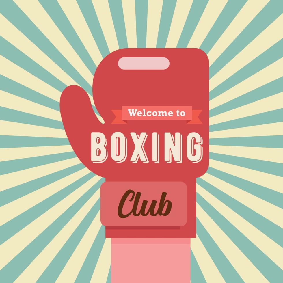 bienvenido a la pancarta del club de boxeo vector