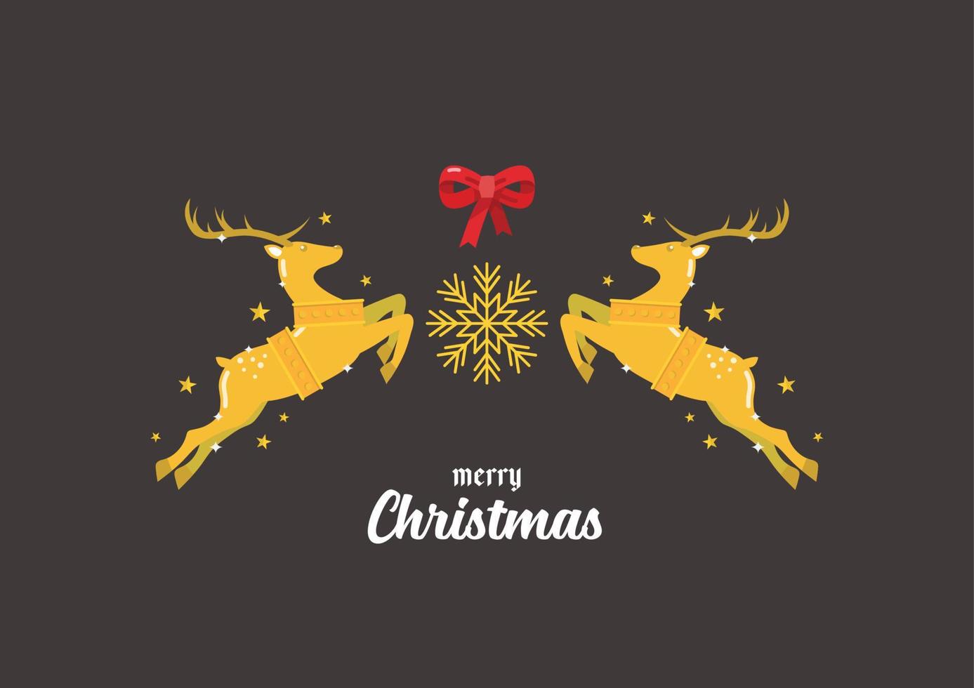 Christmas Reindeers greeting card vector