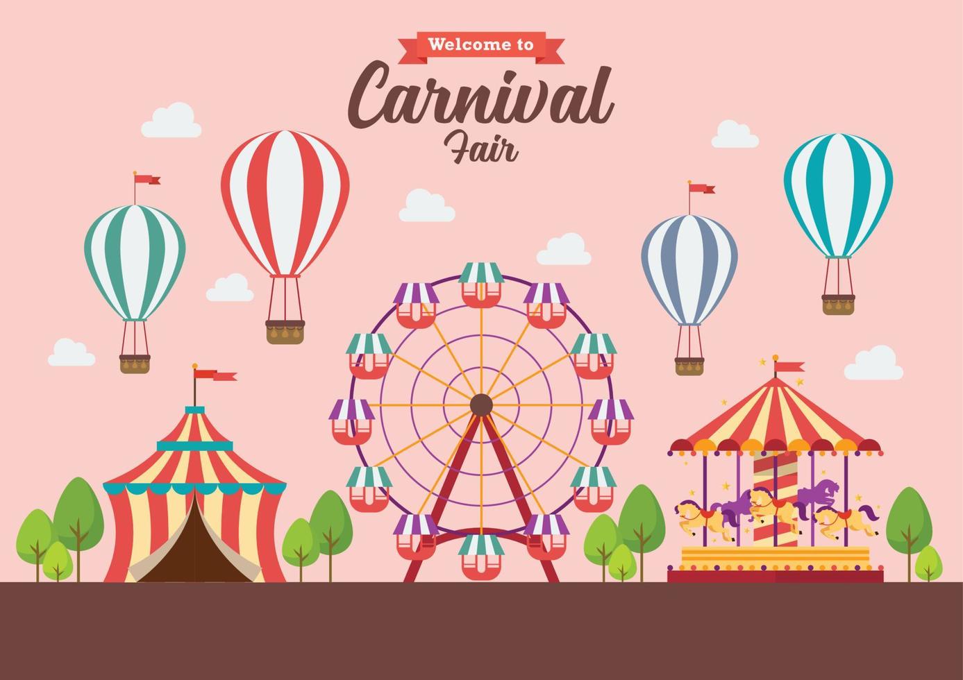 bienvenidos a la feria de carnaval vector