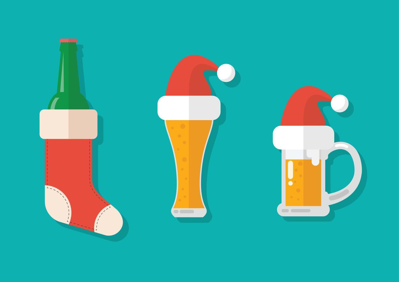 Christmas beer ale mug with christmas decoration vector