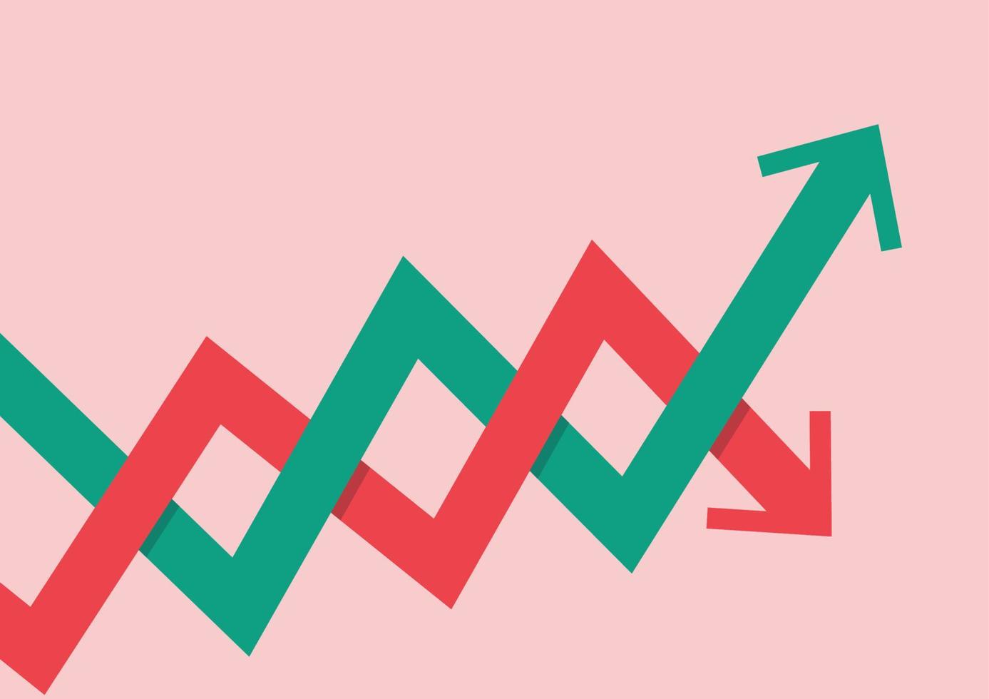 Stock market fluctuation arrow vector