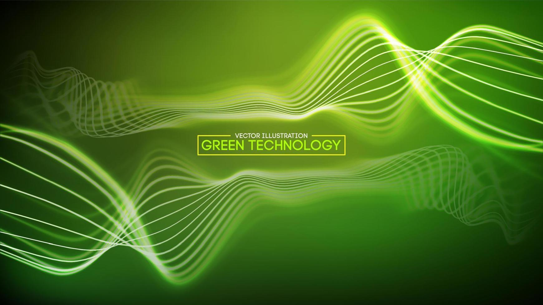 Green energy concept. Vector green technology background. Futuristic