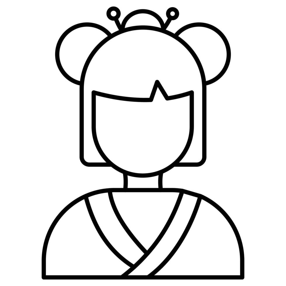 Chinese woman which can easily edit or modify vector