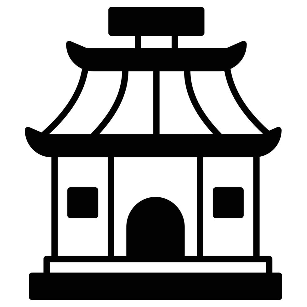 Chinese temple which can easily edit or modify vector