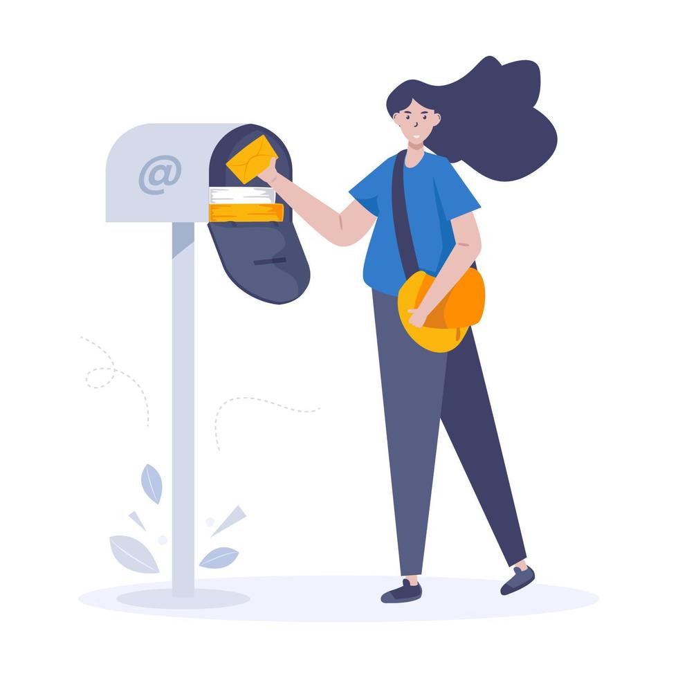 Flat design open letter in mailbox vector