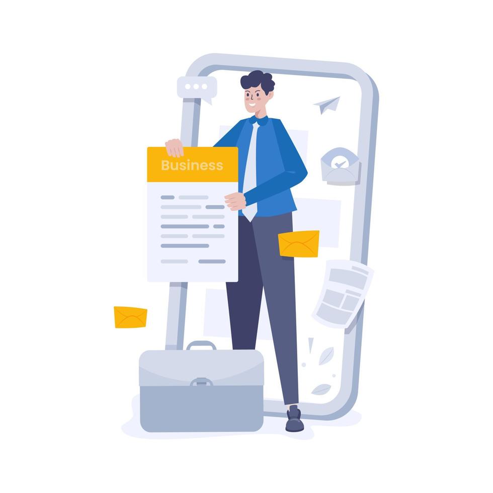 Flat design business mailing newsletter updates vector