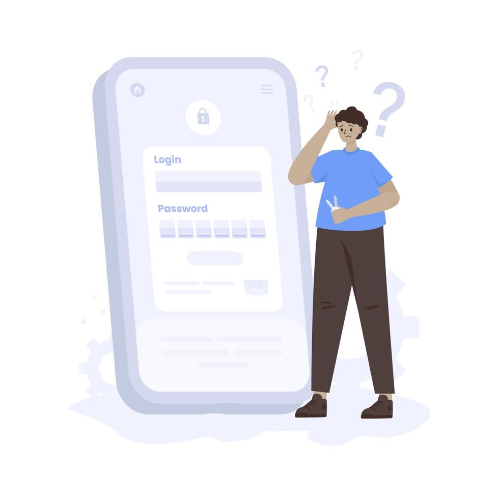 Flat design forgot password login illustration vector