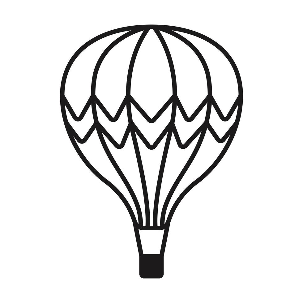 globo de aire caliente o icono de arte de línea de vuelo en globo para aplicaciones y sitios web vector