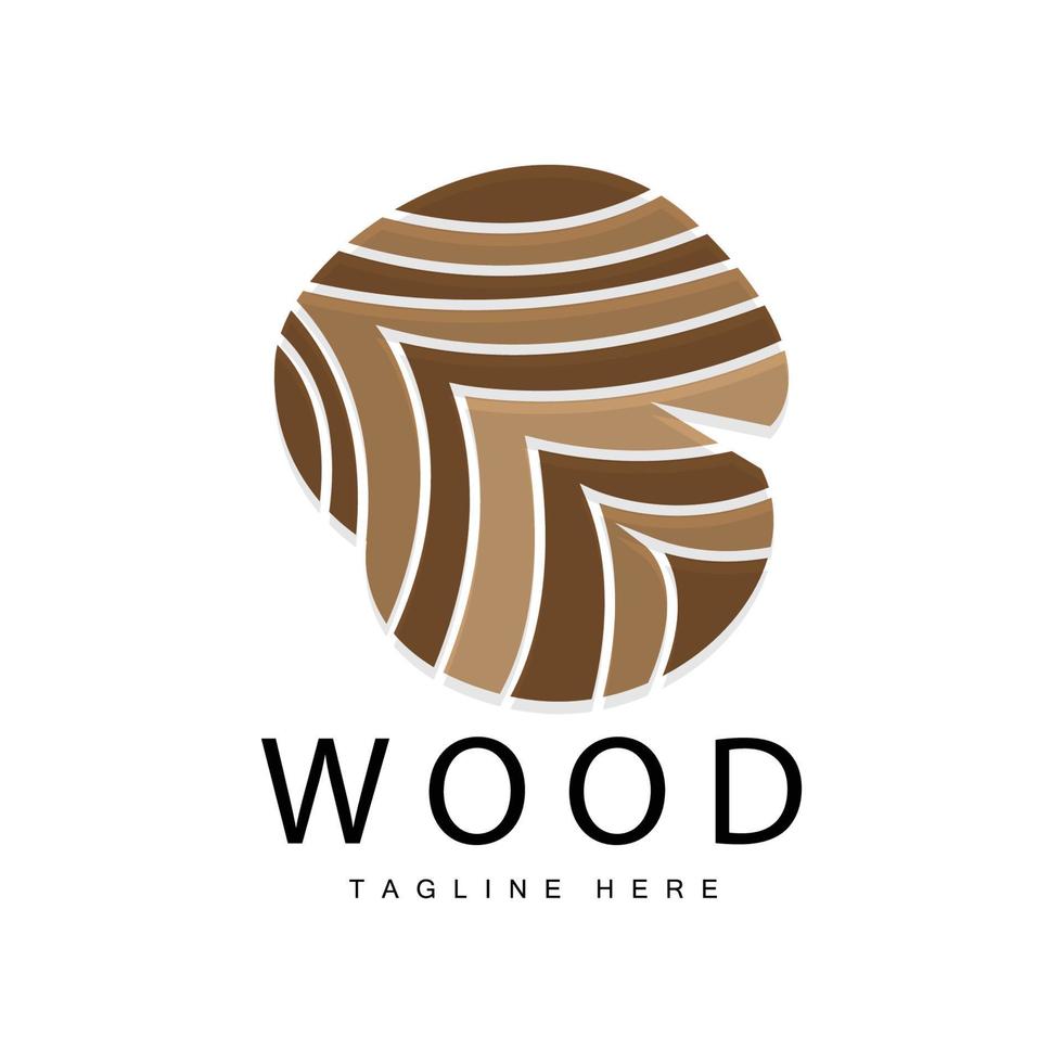 Wood Layer Logo Tree Bark Structure Design Forest Template Vector